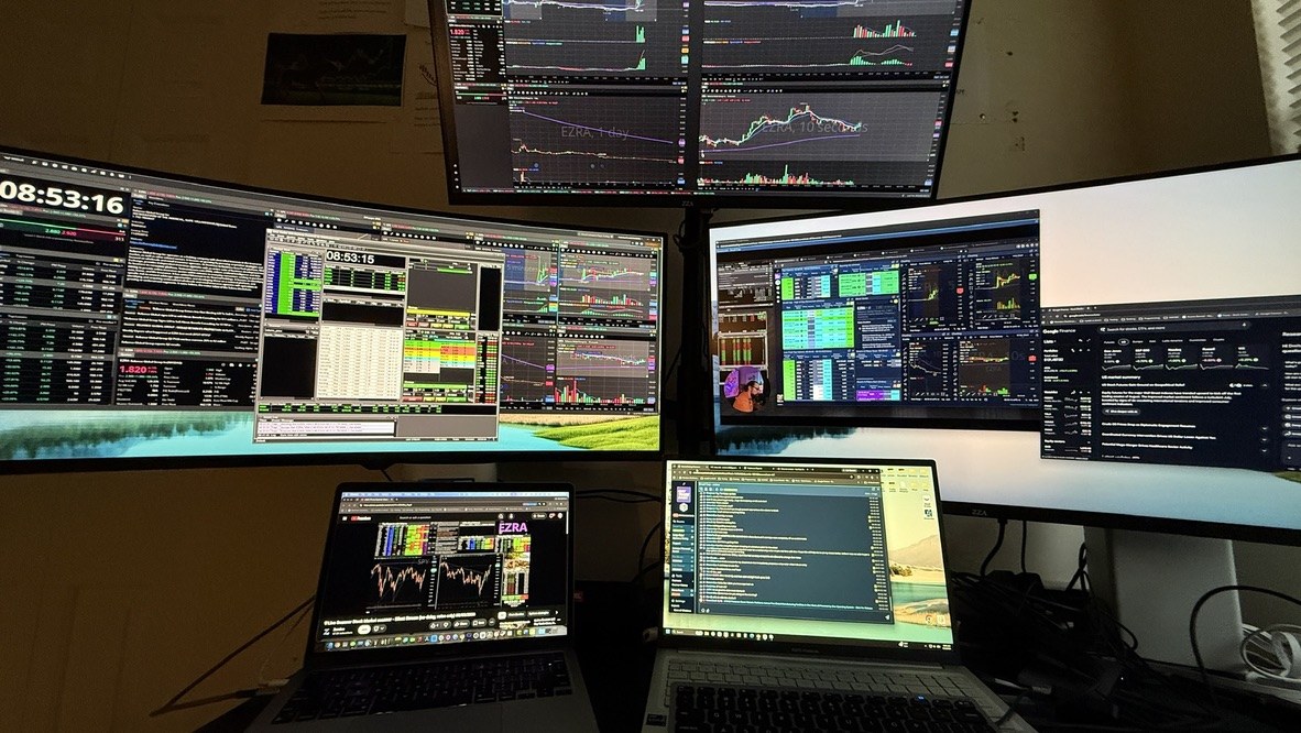 DM Capital Solutions multi-monitor momentum trading desk